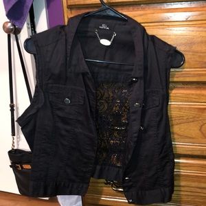 Lace back casual vest